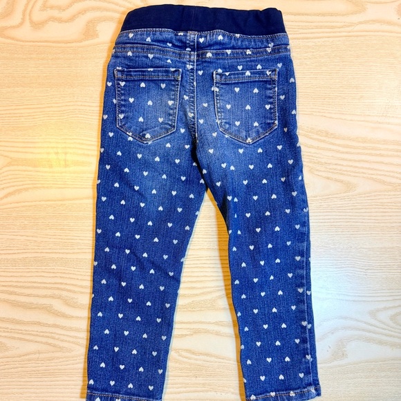 Cat & Jack Blue Heart Print Knit-Waist Jeggings - Picture 3 of 4